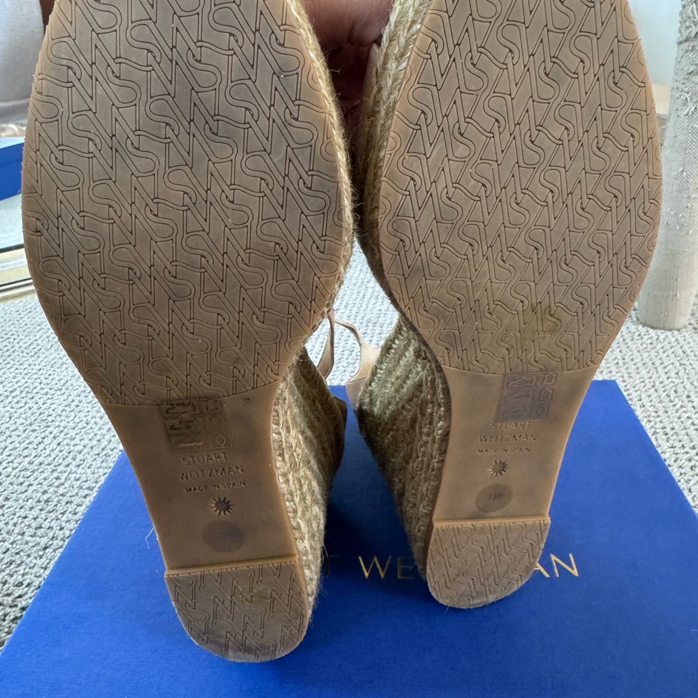 Stuart Weitzman Blush Espadrille Wedge Sandals - Picture 4 of 9